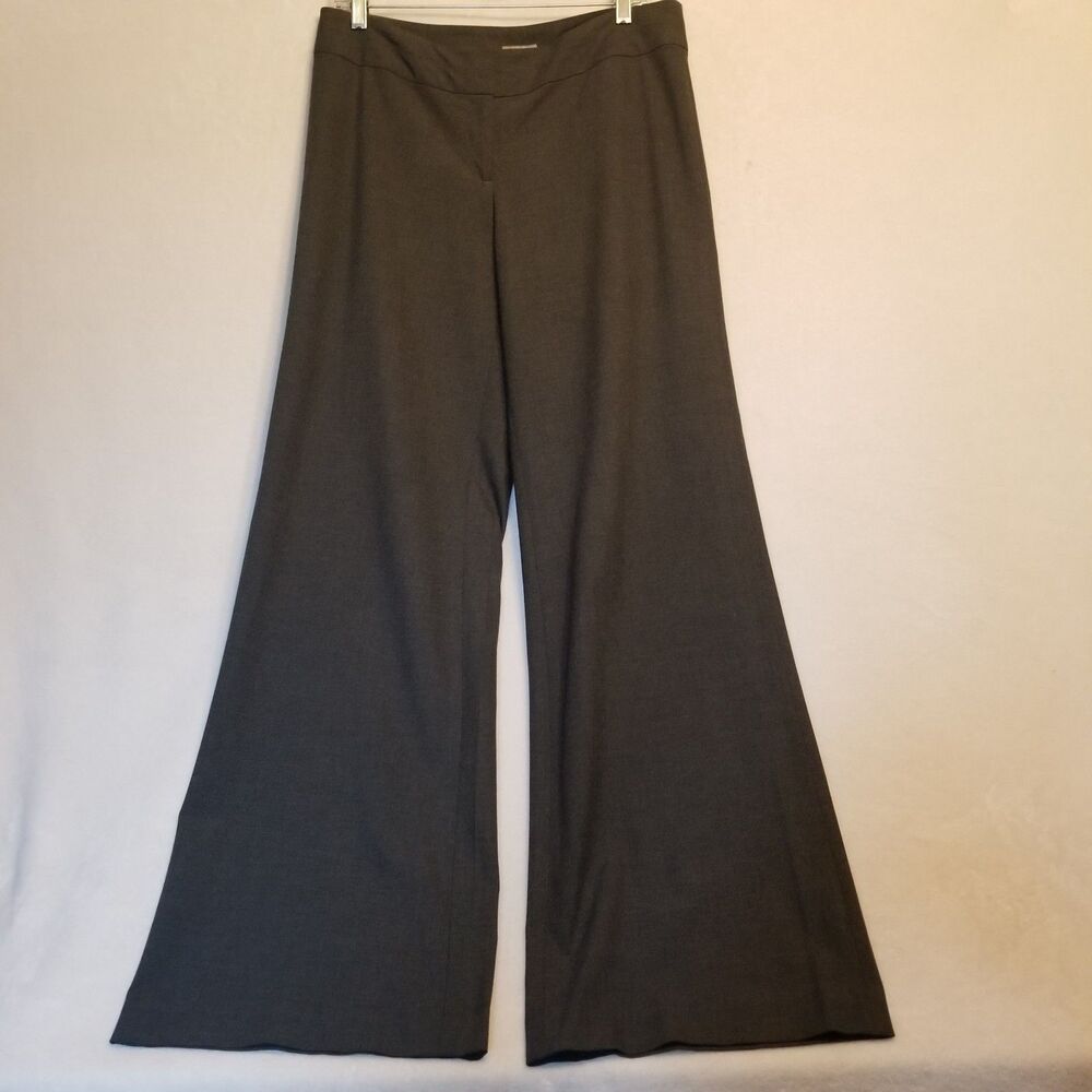 J Jill 8 Pants Charcoal Gray Trouser Wide Leg Career Office Business Classic